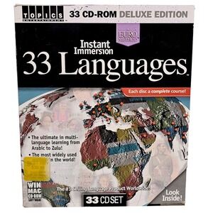 Instant Immersion 33 Languages Deluxe Edition PC Mac 33 CD-ROM Euro Method Set